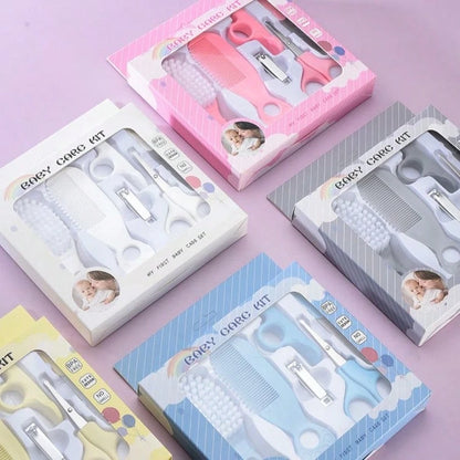 OBOVAY 6pcs Baby Care Set, Includes Baby Comb, Brush, Scissors, Children Grooming Set (Includes Comb, Nail Clipper, Nail Trimmer), Children Daily Care Set, Perfect Birthday And Holiday Gift, Plastic M