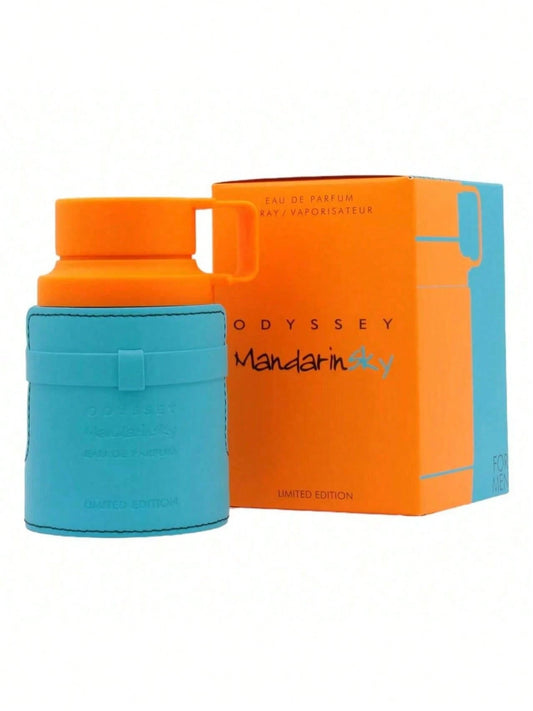 Odyssey Mandarin Sky Limited Edition By Armaf EDP 100ml/3.4oz Spray Cologne Men- Long-Lasting Warm Citrus & Caramel Fragrance With Amber, Tonka Bean, Sage & Woods| Luxury Arabian Designer Brand Full