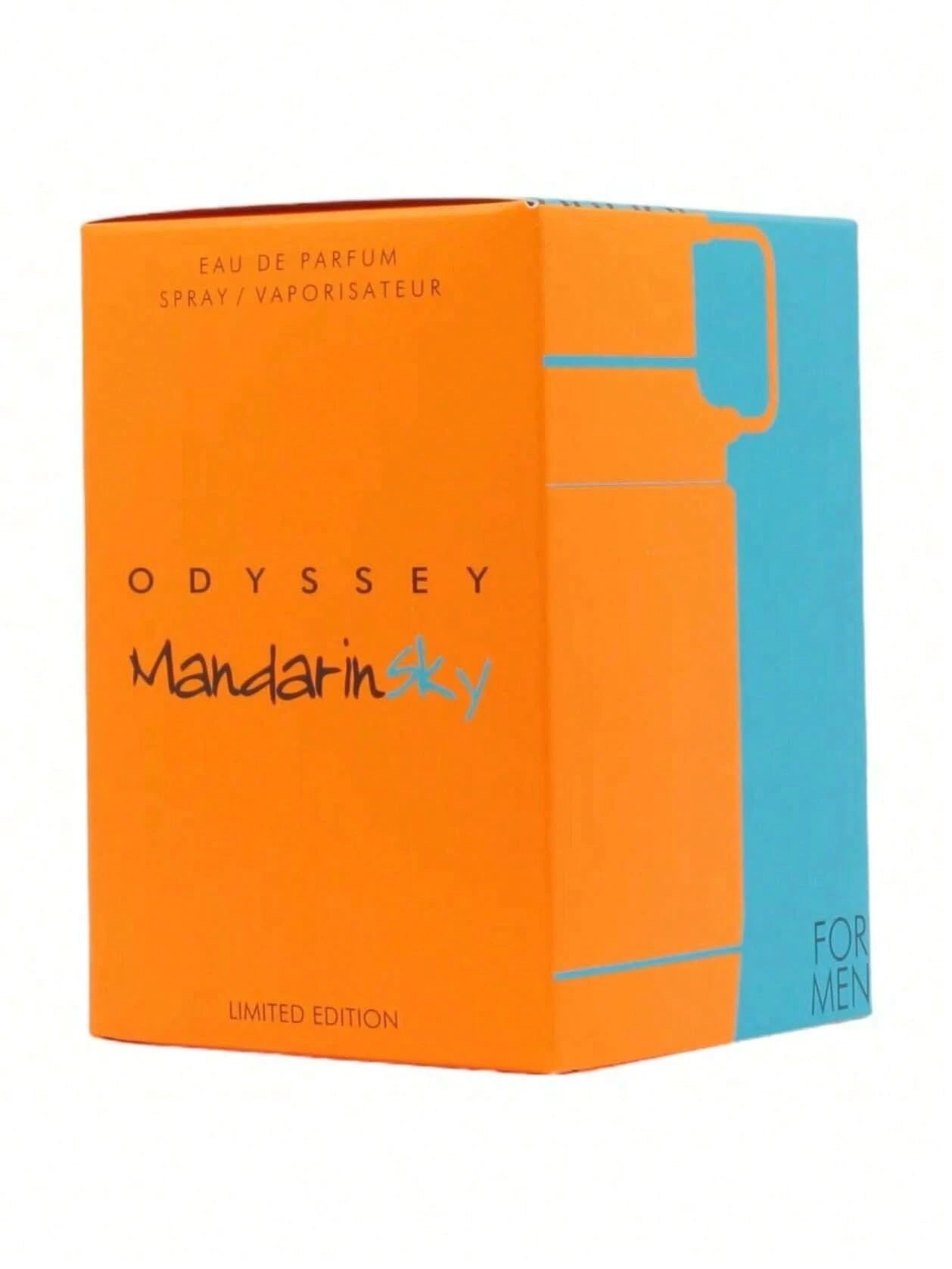 Odyssey Mandarin Sky Limited Edition By Armaf EDP 100ml/3.4oz Spray Cologne Men- Long-Lasting Warm Citrus & Caramel Fragrance With Amber, Tonka Bean, Sage & Woods| Luxury Arabian Designer Brand Full
