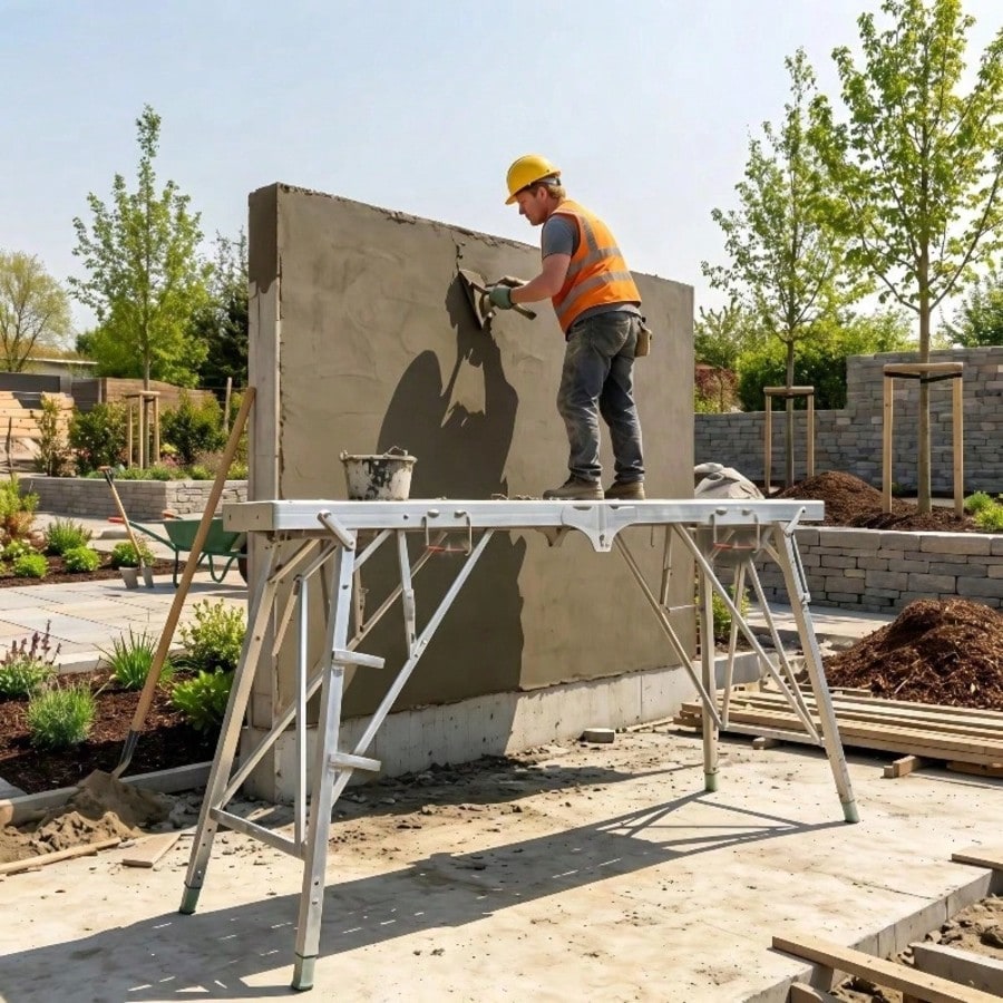 OJMD This Reinforced And Thickened Work Ladder Can Be Folded In Half And Features A Portable Handle. The Ladder Surface Is Covered With Anti-Slip Holes To Increase Friction. Suitable For Home Renovati