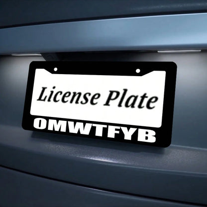 Omwtfyb License Plate Frame, Interesting Black License Plate Holder, 1PC Personalized Car Front And Rear License Plate Covers, Universal License Plate Cover, Us License Plate Size 12x6 Inch