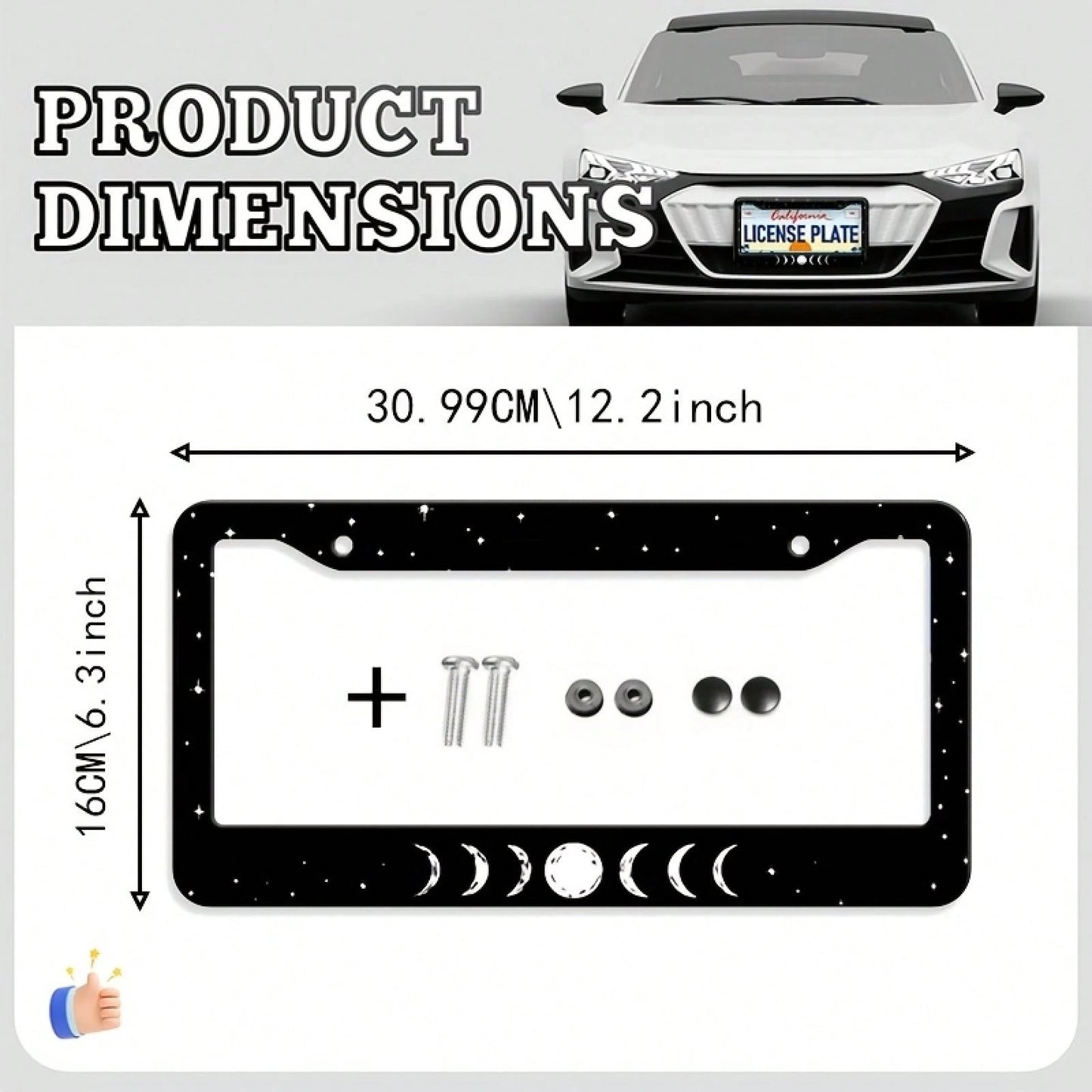 One Piece, Exquisite And Durable Car License Plate Frame, Waterproof Metal, Easy To Clean, Suitable For The United States, Canada, Australia, Suitable For Both Women And Men, Holiday Decoration, Exqui