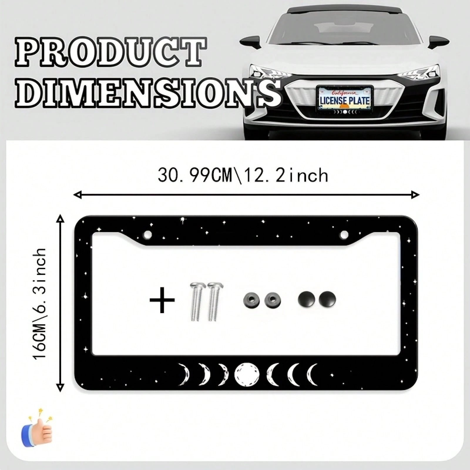 One Piece, Exquisite And Durable Car License Plate Frame, Waterproof Metal, Easy To Clean, Suitable For The United States, Canada, Australia, Suitable For Both Women And Men, Holiday Decoration, Exqui