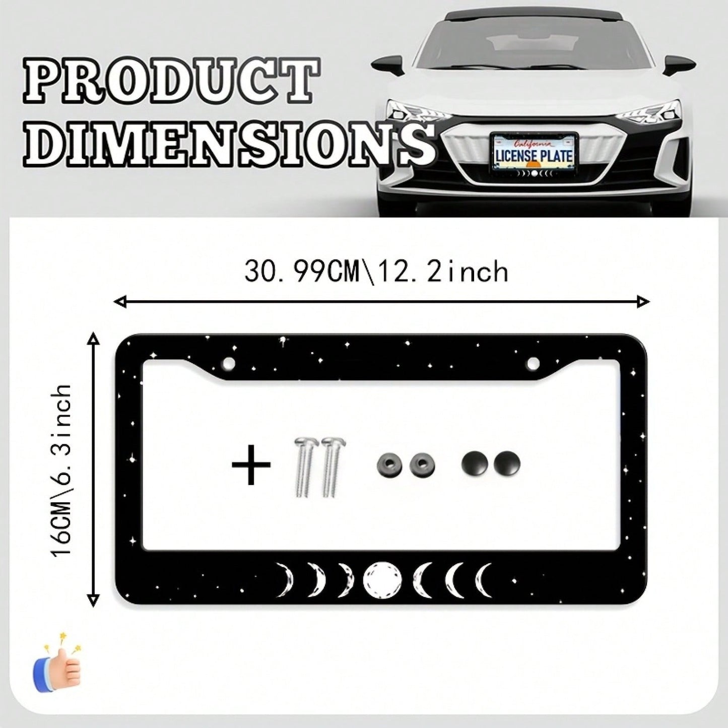 One Piece, Exquisite And Durable Car License Plate Frame, Waterproof Metal, Easy To Clean, Suitable For The United States, Canada, Australia, Suitable For Both Women And Men, Holiday Decoration, Exqui
