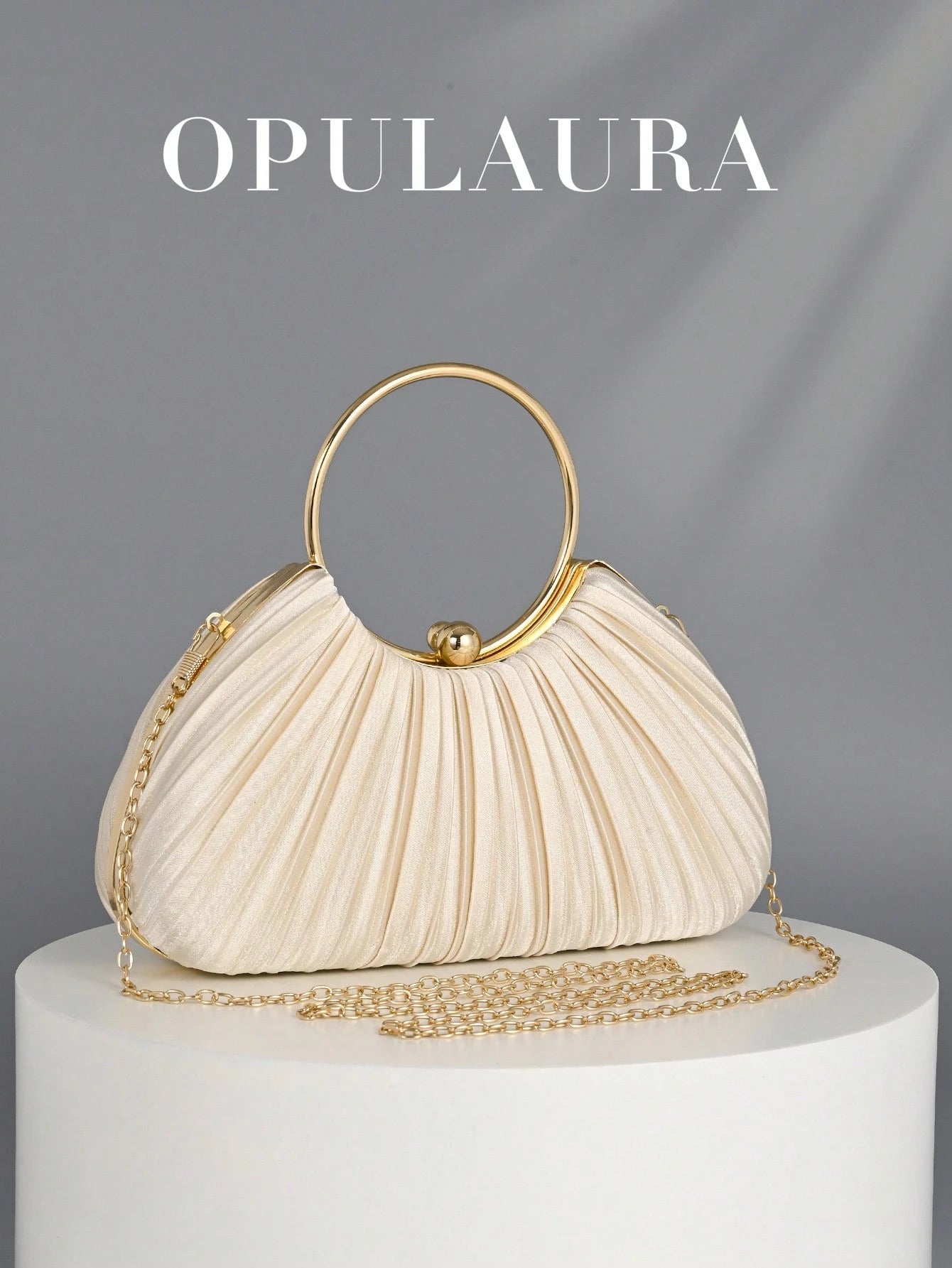 OpulAura Women's Metallic High-End Evening Bag, Luxury Party Clutch, Quiet Luxury, Sparkling Evening Bag, Dress Bag, Suitable For Matching, Ball, Party, Wedding, Bride, Bridesmaid, Birthday Dress Matc