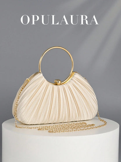 OpulAura Women's Metallic High-End Evening Bag, Luxury Party Clutch, Quiet Luxury, Sparkling Evening Bag, Dress Bag, Suitable For Matching, Ball, Party, Wedding, Bride, Bridesmaid, Birthday Dress Matc