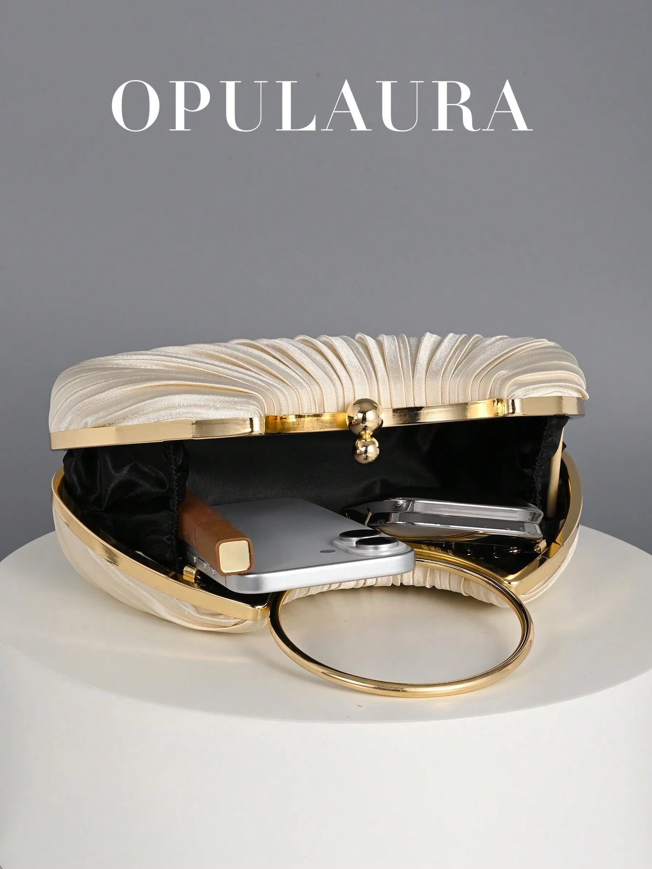 OpulAura Women's Metallic High-End Evening Bag, Luxury Party Clutch, Quiet Luxury, Sparkling Evening Bag, Dress Bag, Suitable For Matching, Ball, Party, Wedding, Bride, Bridesmaid, Birthday Dress Matc