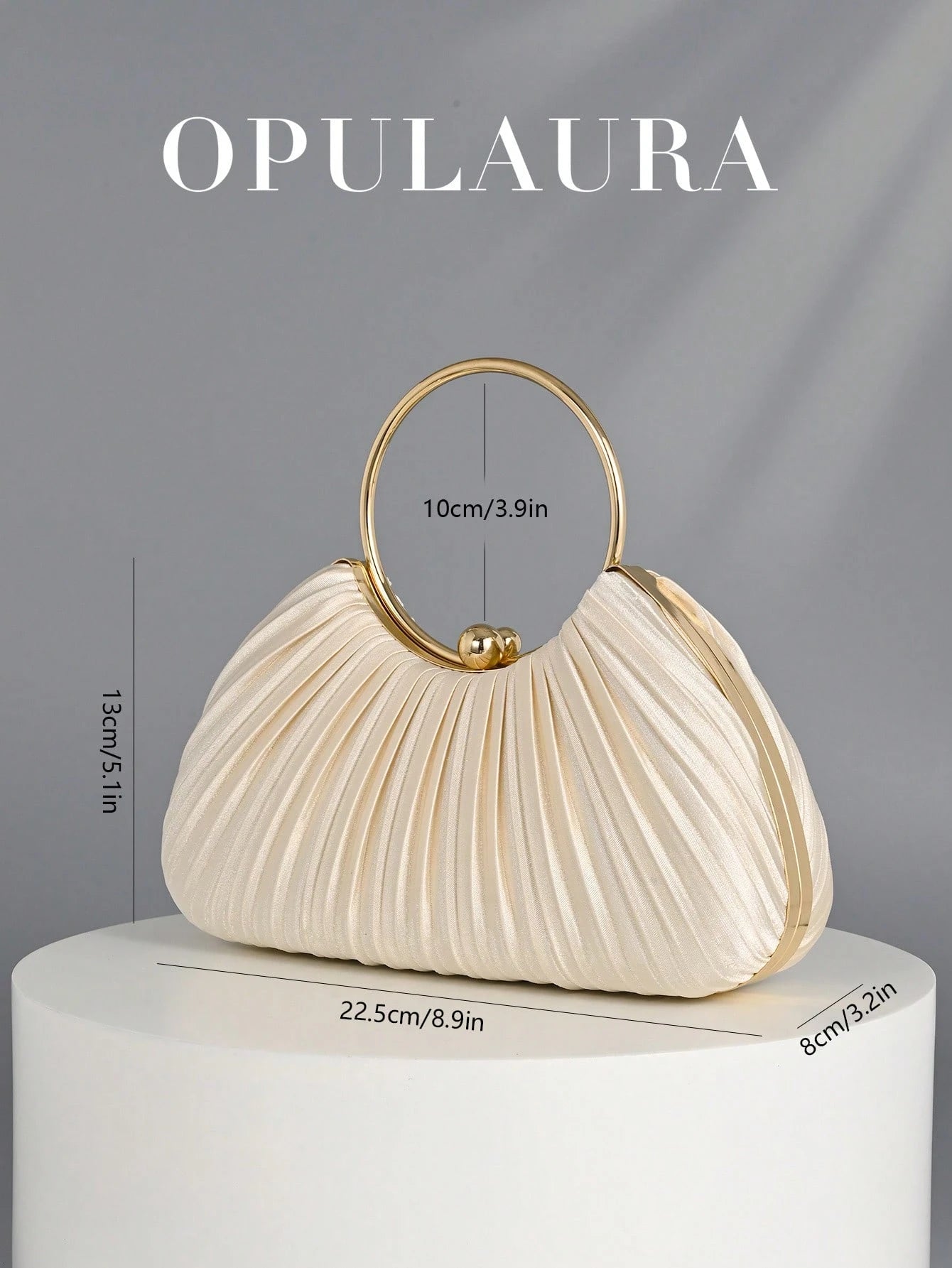 OpulAura Women's Metallic High-End Evening Bag, Luxury Party Clutch, Quiet Luxury, Sparkling Evening Bag, Dress Bag, Suitable For Matching, Ball, Party, Wedding, Bride, Bridesmaid, Birthday Dress Matc