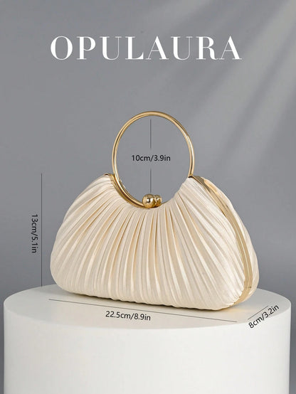 OpulAura Women's Metallic High-End Evening Bag, Luxury Party Clutch, Quiet Luxury, Sparkling Evening Bag, Dress Bag, Suitable For Matching, Ball, Party, Wedding, Bride, Bridesmaid, Birthday Dress Matc