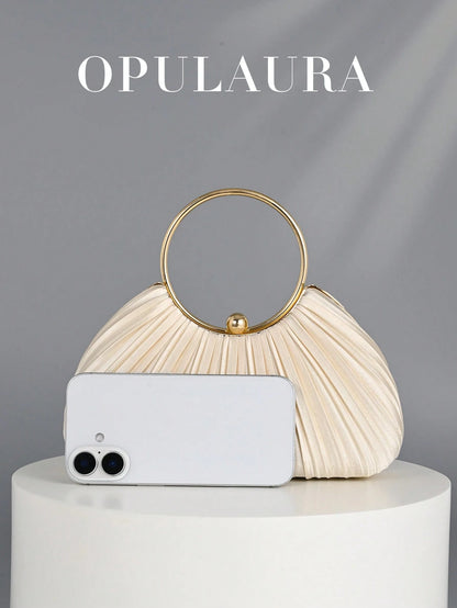 OpulAura Women's Metallic High-End Evening Bag, Luxury Party Clutch, Quiet Luxury, Sparkling Evening Bag, Dress Bag, Suitable For Matching, Ball, Party, Wedding, Bride, Bridesmaid, Birthday Dress Matc