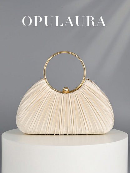 OpulAura Women's Metallic High-End Evening Bag, Luxury Party Clutch, Quiet Luxury, Sparkling Evening Bag, Dress Bag, Suitable For Matching, Ball, Party, Wedding, Bride, Bridesmaid, Birthday Dress Matc