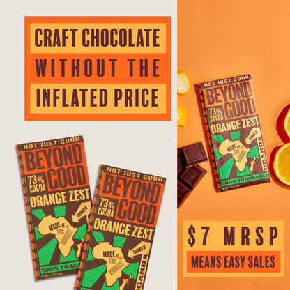 Orange Zest Dark Chocolate 73% | Craft Chocolate | Gift