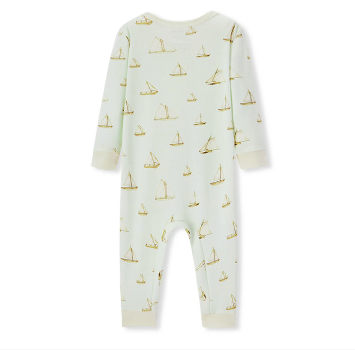 Organic Cotton Zipper Pajama Sailboat Melody