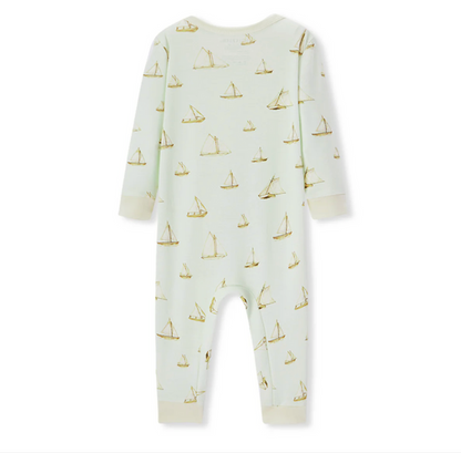 Organic Cotton Zipper Pajama Sailboat Melody
