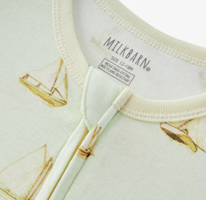 Organic Cotton Zipper Pajama Sailboat Melody