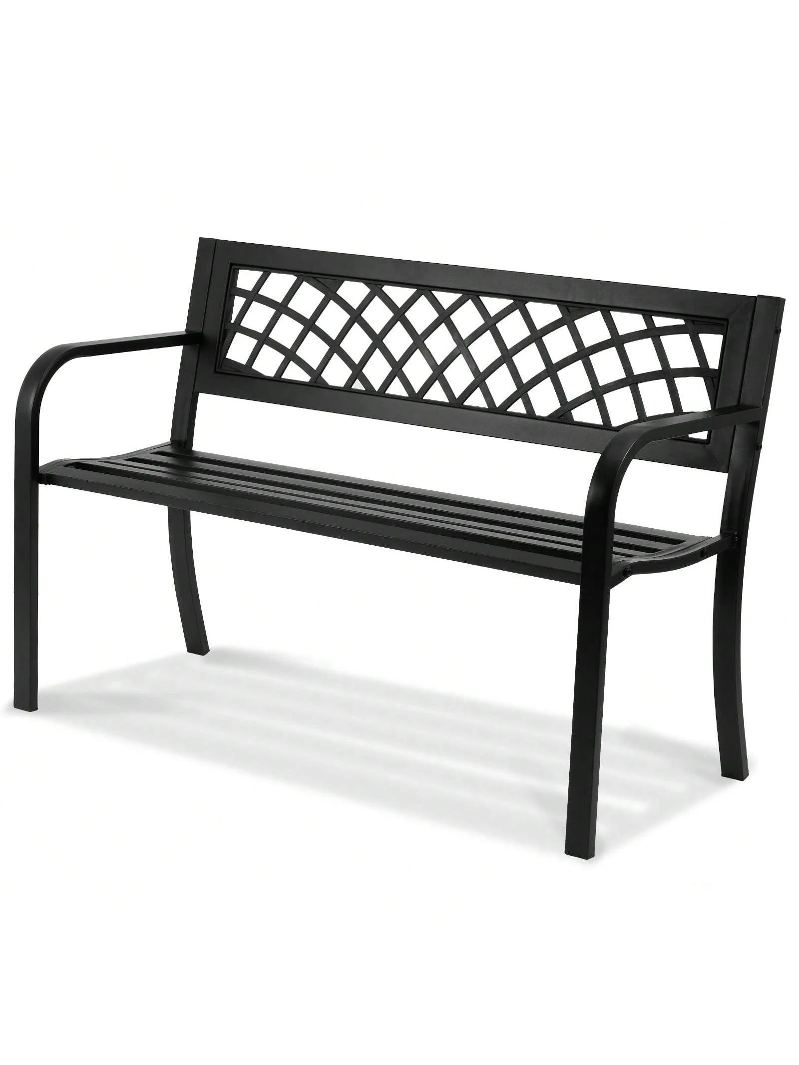 Outdoor Bench 38.8-63 Inches Wood Or Metal Garden Bench For Outdoors Outdoor Garden Park Bench With Backrest And Armrests 480-800 Lbs Load Capacity Bench Patio Bench For Garden Park Yard Front Porch
