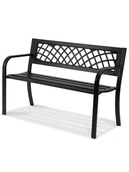 Outdoor Bench 38.8-63 Inches Wood Or Metal Garden Bench For Outdoors Outdoor Garden Park Bench With Backrest And Armrests 480-800 Lbs Load Capacity Bench Patio Bench For Garden Park Yard Front Porch