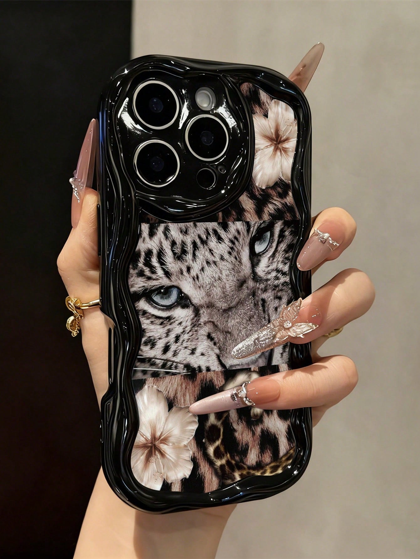 Patchwork Leopard Colorful Printed Black Cream Texture Soft Case Compatible With IP17/IP17PROMAX/Iphone16//Iphone16pro/Iphone16promax/Iphone15/ XR/7p8p/P12promax/P13promax/P14PROMAX/P13/P14/P11/P12