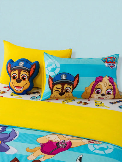 PAW Patrol 3pcs Cute Cartoon Pattern Duvet Cover Set, Brushed Material, Soft & Warm, Blue Striped Duvet Cover, Multiple Sizes Suitable For Twin/Full/Queen/King Bed, Back To School