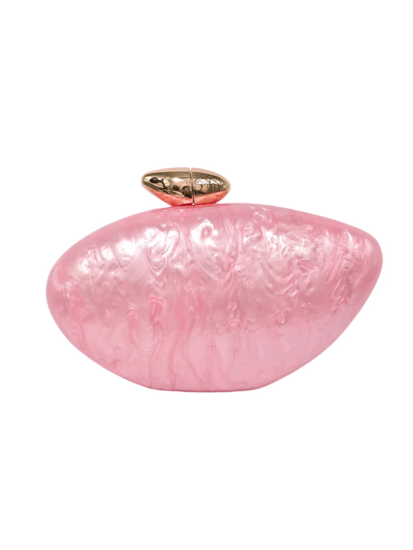 Pearlescent Marble Pattern Acrylic Shell Bullet-Shaped Clutch Bag, Elegant Crossbody Small Purse For Banquet, Wedding, Evening Party