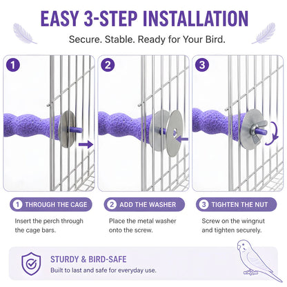 Perch Toy Interactive Stand,Perch Stand For Small Parrots,Twisted Resin Bird Perch,Cage Mount Grinding Nail Stand For Parakeets,Claw Grinding,Perching,And Training Educational Perch Stand,Universal Fi