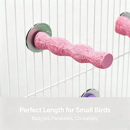Perch Toy Interactive Stand,Perch Stand For Small Parrots,Twisted Resin Bird Perch,Cage Mount Grinding Nail Stand For Parakeets,Claw Grinding,Perching,And Training Educational Perch Stand,Universal Fi