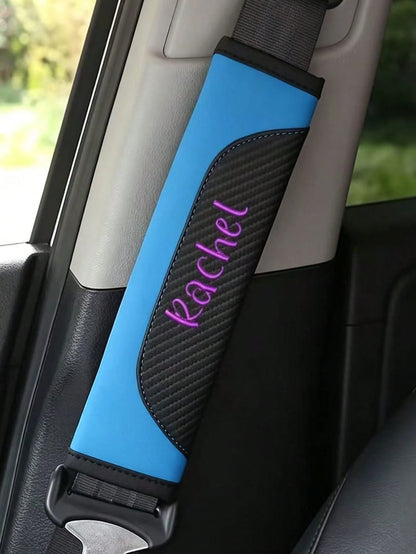 Personalized Car Seat Belt Cover, Customizable Embroidered Name, Universal Model, Suitable For Various Car Seat Belt Shoulder Protectors