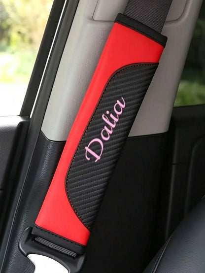 Personalized Car Seat Belt Cover, Customizable Embroidered Name, Universal Model, Suitable For Various Car Seat Belt Shoulder Protectors