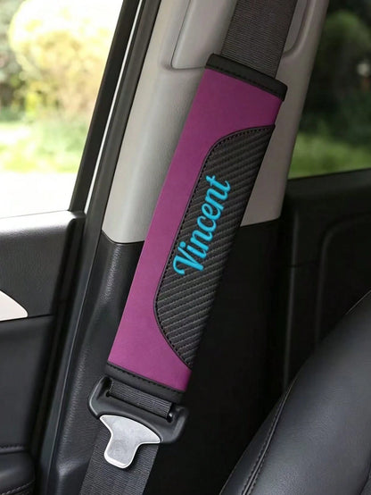 Personalized Car Seat Belt Cover, Customizable Embroidered Name, Universal Model, Suitable For Various Car Seat Belt Shoulder Protectors