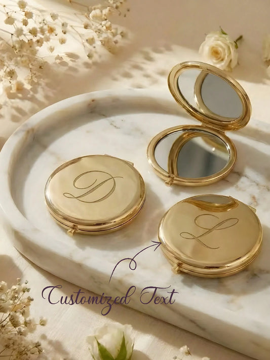 Personalized Compact Mirror, Bridesmaid Gifts, Birth Flower Makeup Mirror, Pocket Mirror For Her, Bridesmaid Thank You Gift, Bridal Shower Gift, Metal, Birthday Gift, Unique Gift, Graduation Gift, Mot