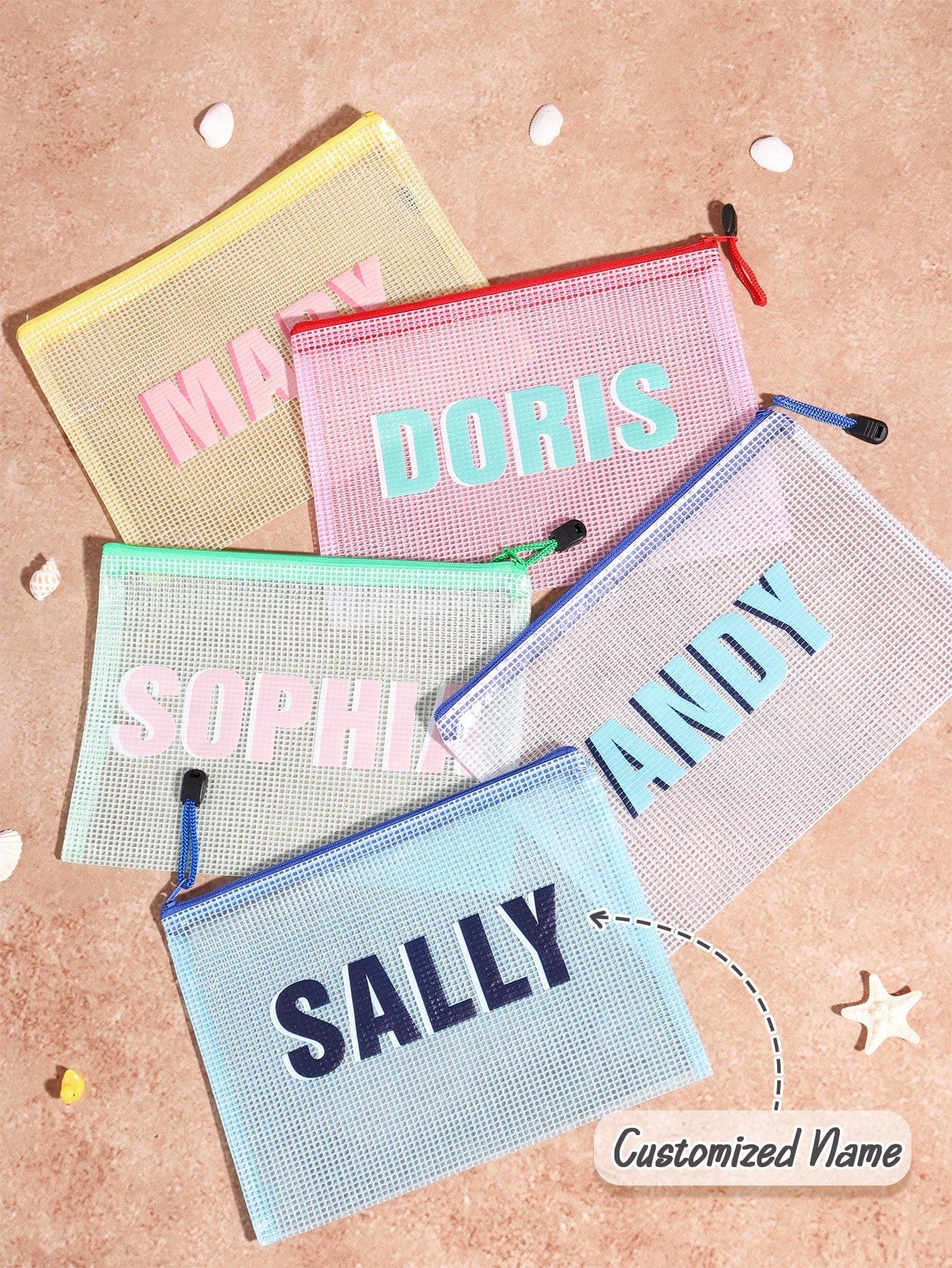Personalized, Customizable Name Organizer Bag/Cosmetic Bag, Convenient To Carry, Multiple Colors Available, Gift For Family, Partner, Women, Girly Era, Premium-Quality, Graduation Gift, Travel Essenti
