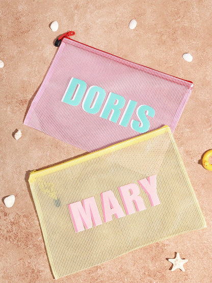 Personalized, Customizable Name Organizer Bag/Cosmetic Bag, Convenient To Carry, Multiple Colors Available, Gift For Family, Partner, Women, Girly Era, Premium-Quality, Graduation Gift, Travel Essenti