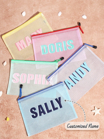 Personalized, Customizable Name Organizer Bag/Cosmetic Bag, Convenient To Carry, Multiple Colors Available, Gift For Family, Partner, Women, Girly Era, Premium-Quality, Graduation Gift, Travel Essenti