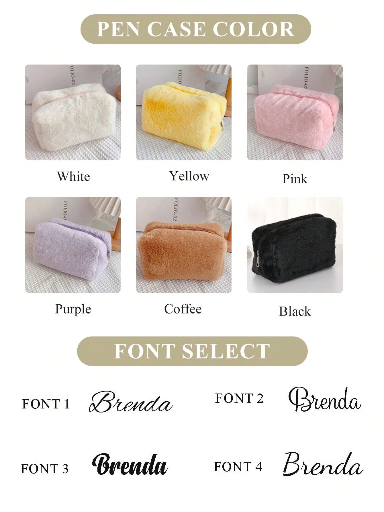 Personalized Fluffy Makeup Bag, Fuzzy Cosmetic Pouch, Embroidered Name Toiletry Organizer, Travel Bag For Women, Soft, Ideal Gifts For Her, Girlfriend, Chic Autumn, Christmas Beauty Accessories, Bride