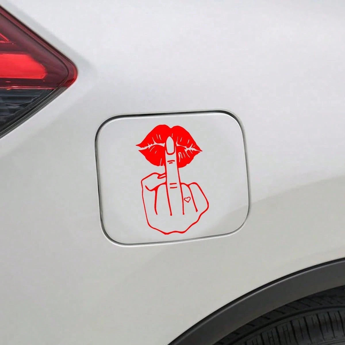 Personalized Multi-Color Lip & Finger Car Fuel Tank Cap Sticker, Waterproof & Sun-Proof Fun Car Body Decor, Creative Fuel Tank Cap Modification Sticker, Universal Sedan SUV Fuel Tank Cap Decoration Ac