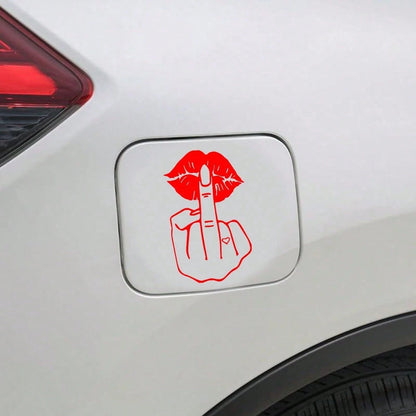 Personalized Multi-Color Lip & Finger Car Fuel Tank Cap Sticker, Waterproof & Sun-Proof Fun Car Body Decor, Creative Fuel Tank Cap Modification Sticker, Universal Sedan SUV Fuel Tank Cap Decoration Ac