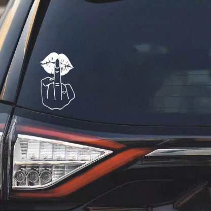 Personalized Multi-Color Lip & Finger Car Fuel Tank Cap Sticker, Waterproof & Sun-Proof Fun Car Body Decor, Creative Fuel Tank Cap Modification Sticker, Universal Sedan SUV Fuel Tank Cap Decoration Ac