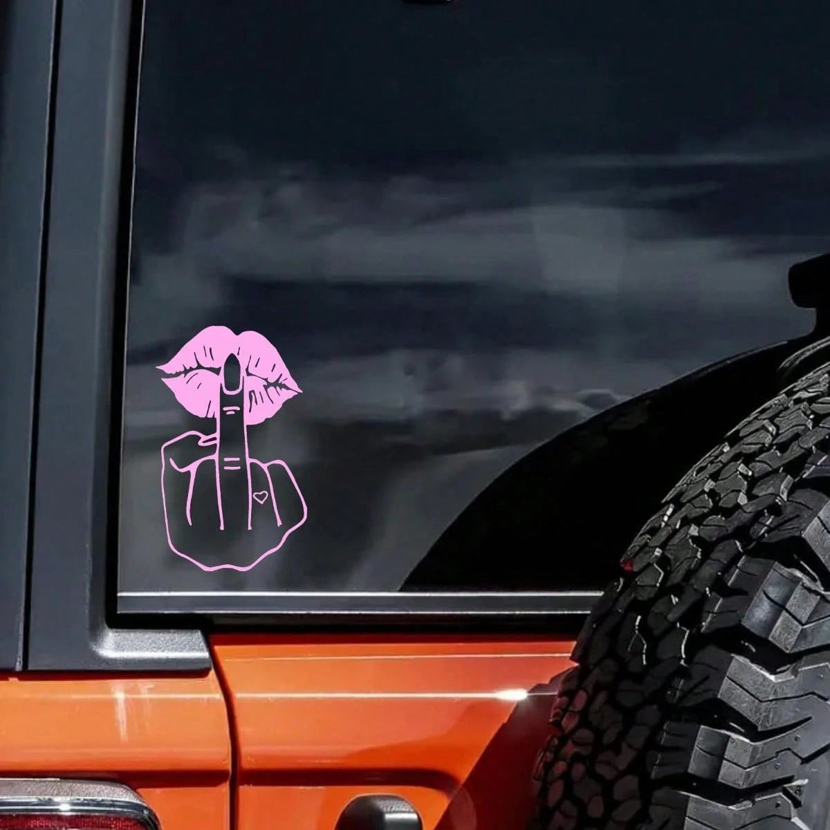 Personalized Multi-Color Lip & Finger Car Fuel Tank Cap Sticker, Waterproof & Sun-Proof Fun Car Body Decor, Creative Fuel Tank Cap Modification Sticker, Universal Sedan SUV Fuel Tank Cap Decoration Ac