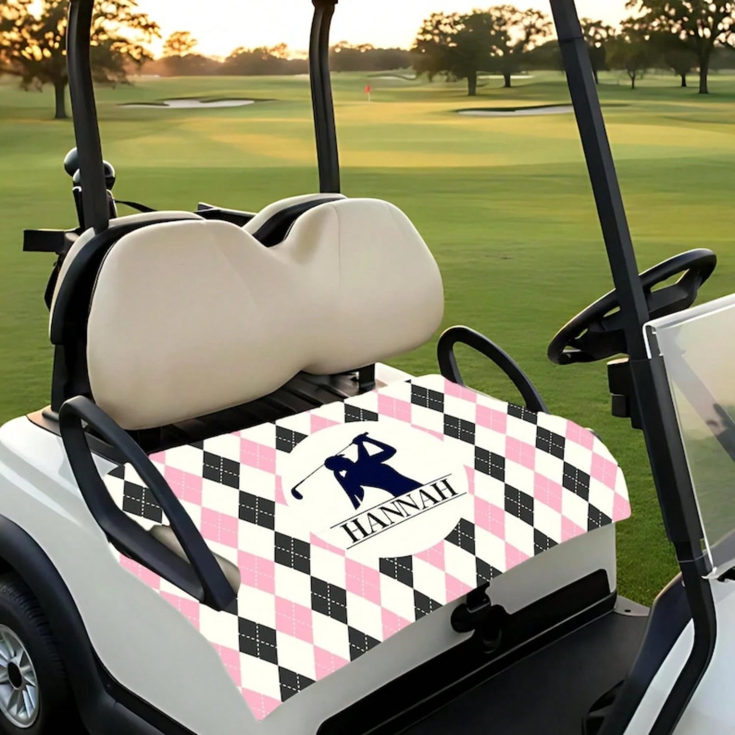 Personalized Name Golf Cart Seat Cover, Custom Name Design Golf Cart Seat Towel, Suitable For Most 2-Seat Golf Carts, Ideal Gift For Golfers- 52''x 32''