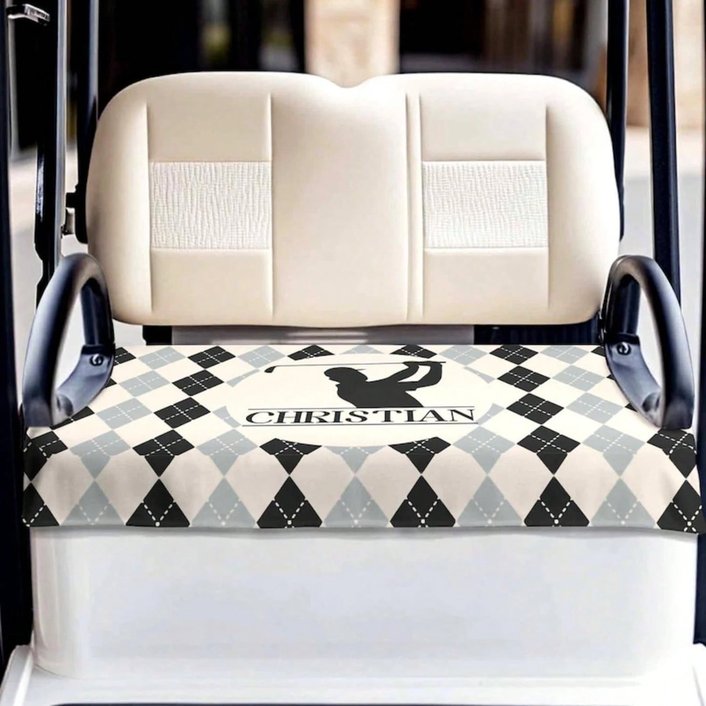 Personalized Name Golf Cart Seat Cover, Custom Name Design Golf Cart Seat Towel, Suitable For Most 2-Seat Golf Carts, Ideal Gift For Golfers- 52''x 32''