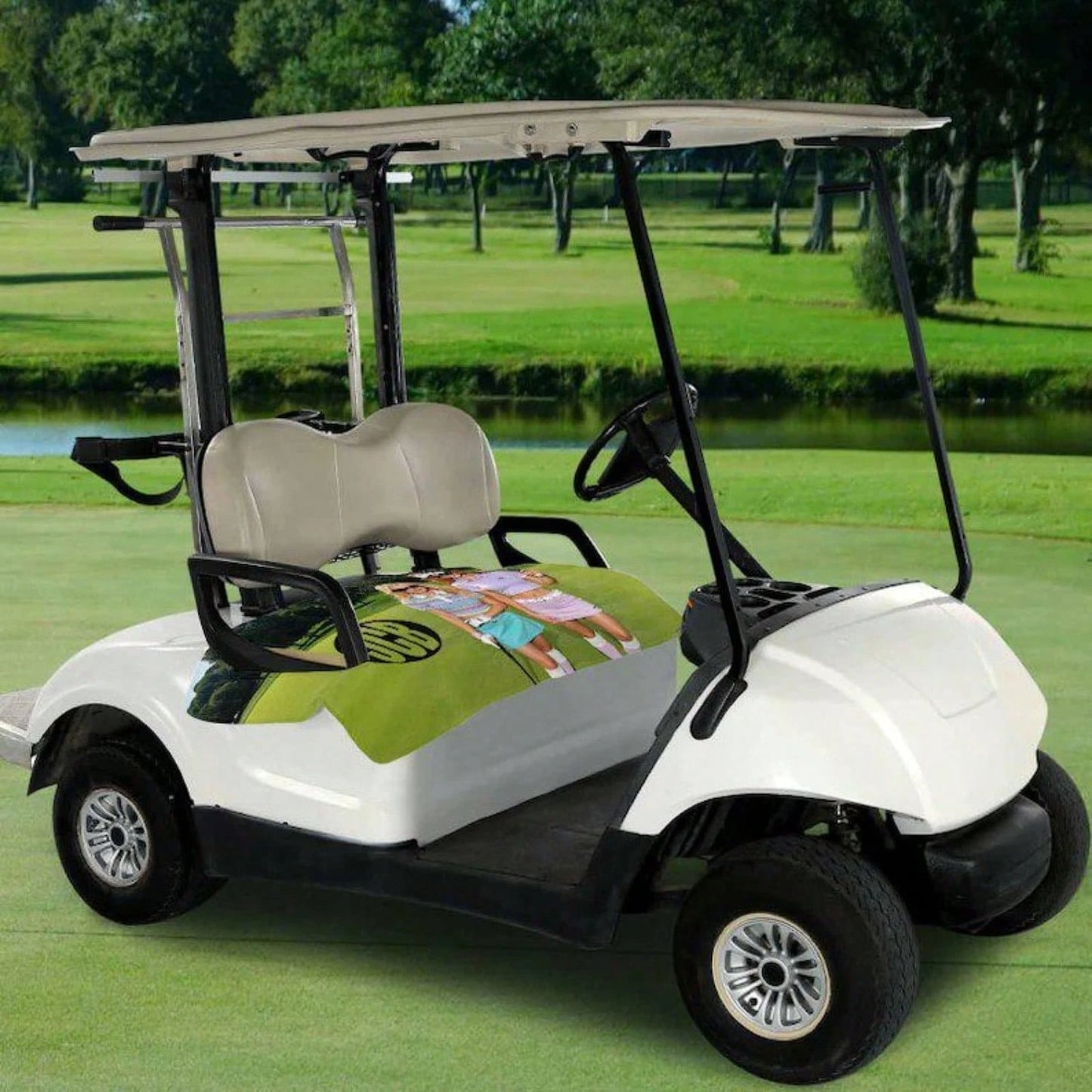 Personalized Picture Golf Cart Seat Cover, Custom Photo And Text Golf Cart Seat Towel, Suitable For Most 2-Seat Golf Carts, Ideal Gift For Golfers- 52''x 32''
