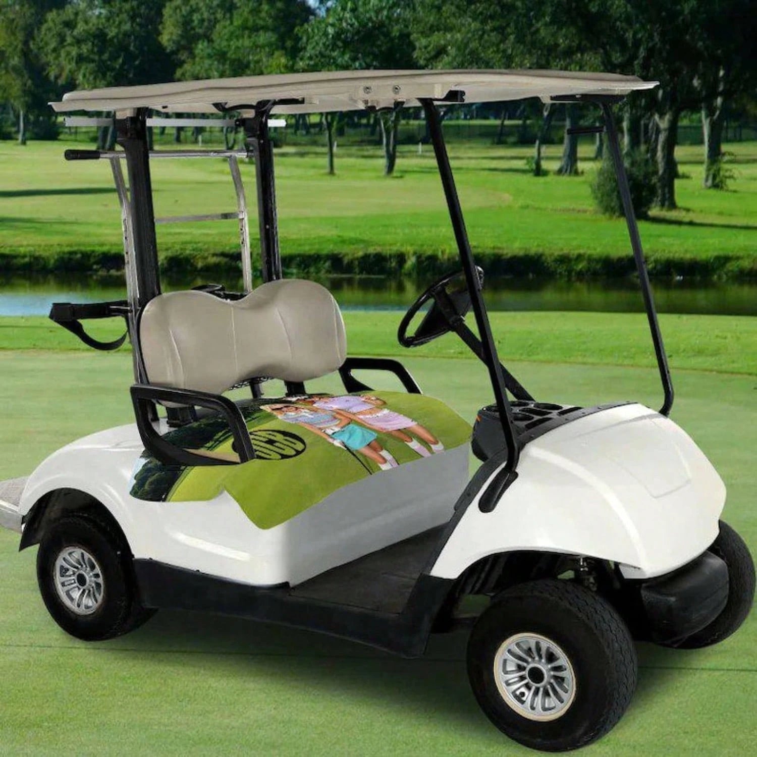 Personalized Picture Golf Cart Seat Cover, Custom Photo And Text Golf Cart Seat Towel, Suitable For Most 2-Seat Golf Carts, Ideal Gift For Golfers- 52''x 32''