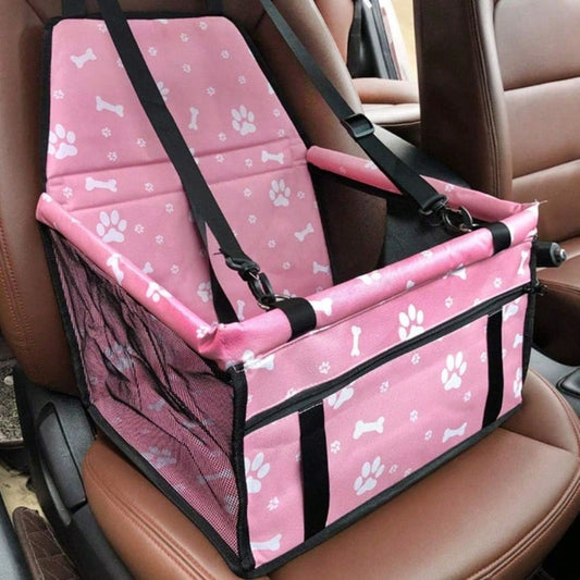 Pet Reinforce Car Booster Seat For Dog Cat Portable And Breathable Bag With Seat Belt Dog Carrier Safety Stable For Travel Look Out,With Clip On Leash With PVC Tube
