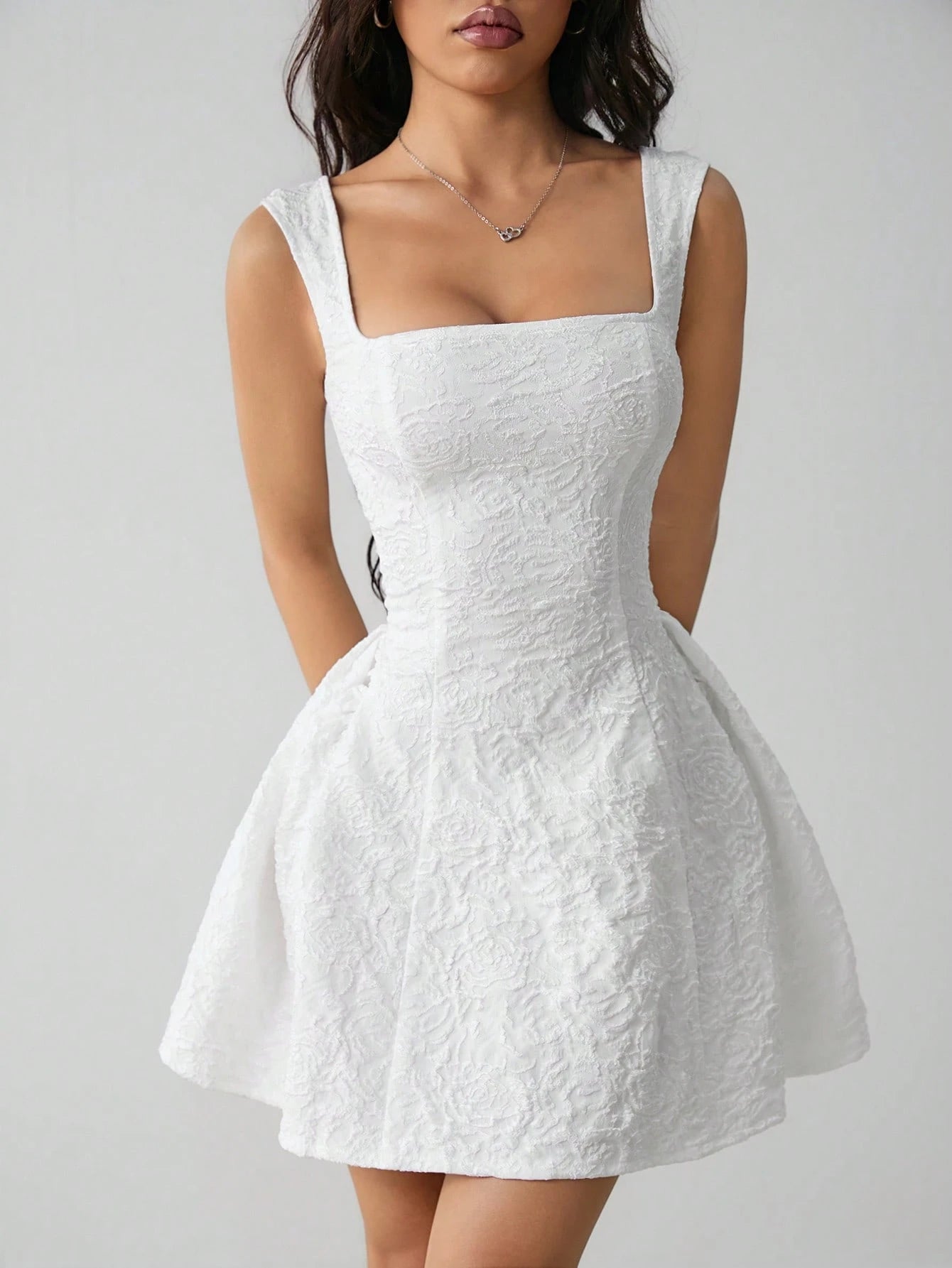 PETITE Women's Sleeveless Solid Color White Summer Midi Dress, Simple Elegant Romantic Casual For Everyday Wear, Mother Of The Bride