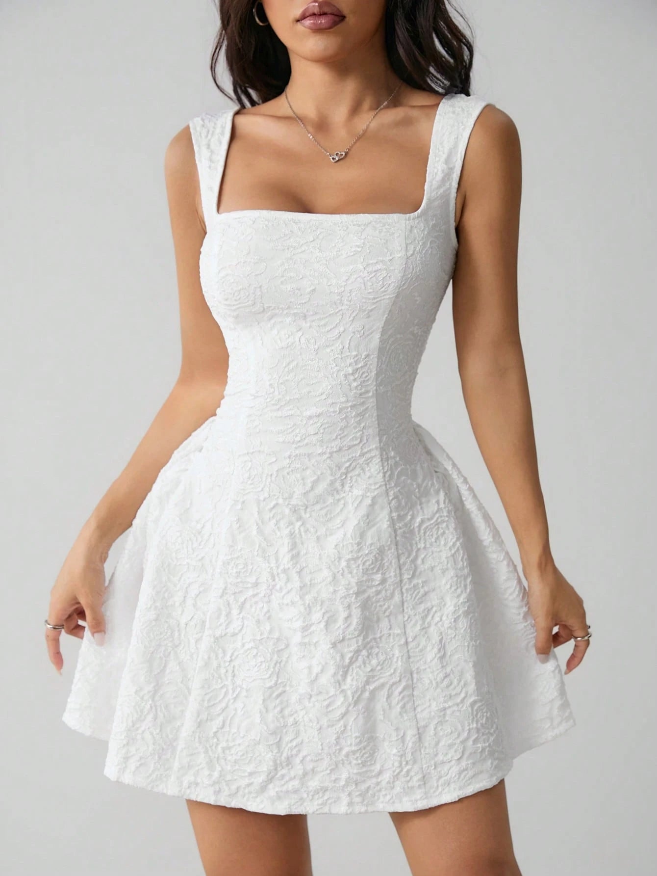 PETITE Women's Sleeveless Solid Color White Summer Midi Dress, Simple Elegant Romantic Casual For Everyday Wear, Mother Of The Bride