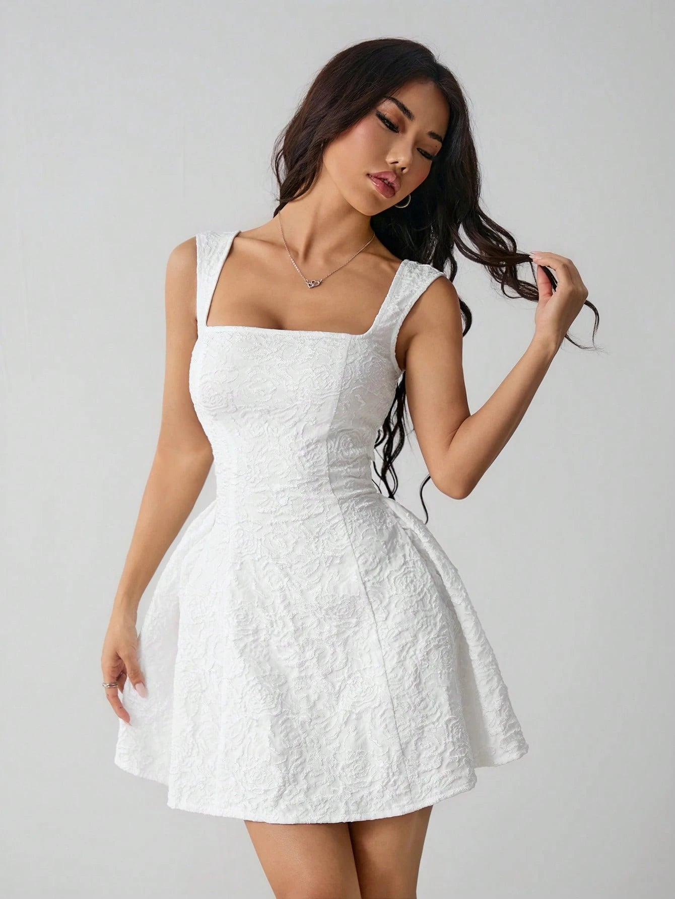 PETITE Women's Sleeveless Solid Color White Summer Midi Dress, Simple Elegant Romantic Casual For Everyday Wear, Mother Of The Bride