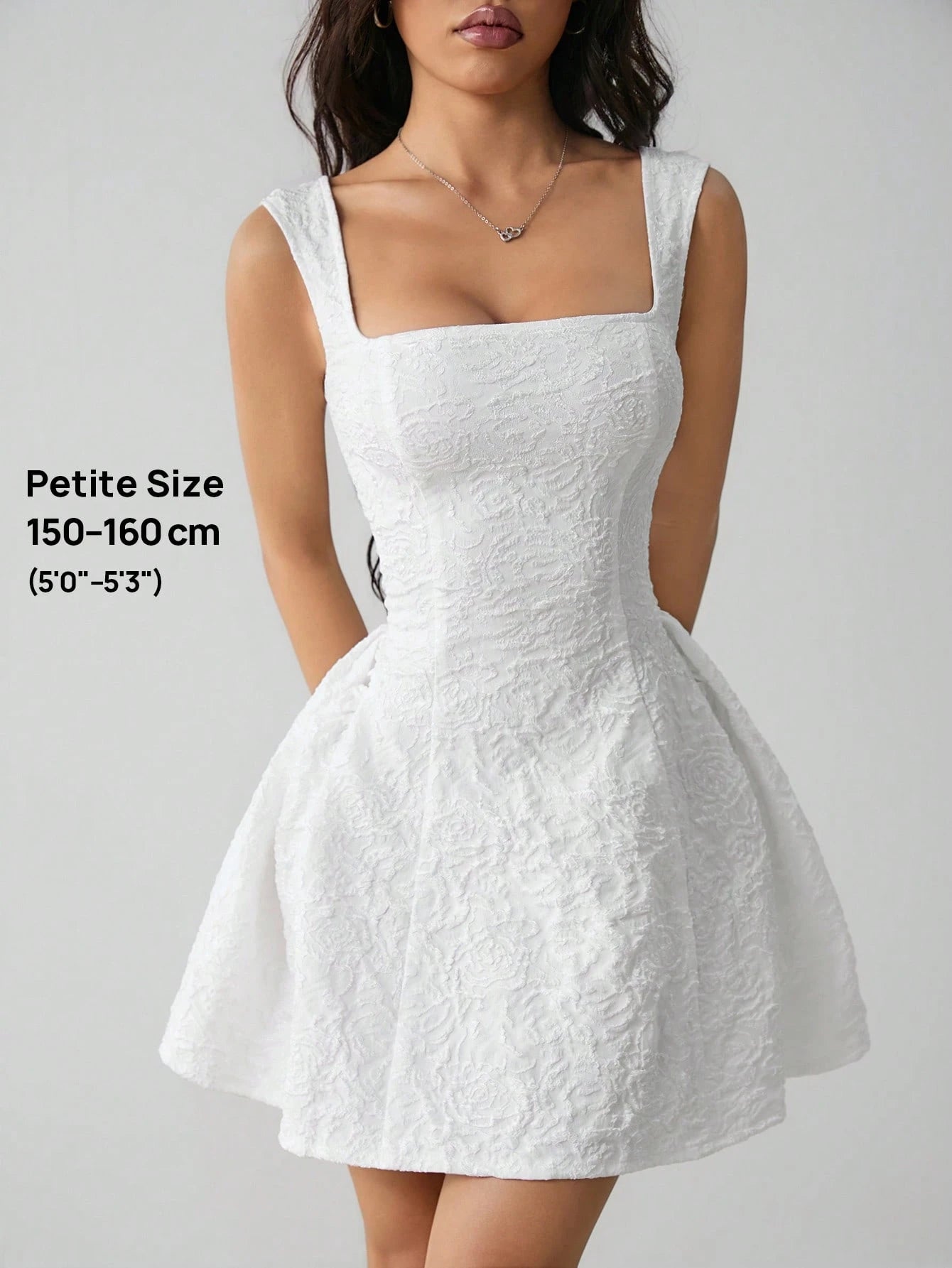PETITE Women's Sleeveless Solid Color White Summer Midi Dress, Simple Elegant Romantic Casual For Everyday Wear, Mother Of The Bride