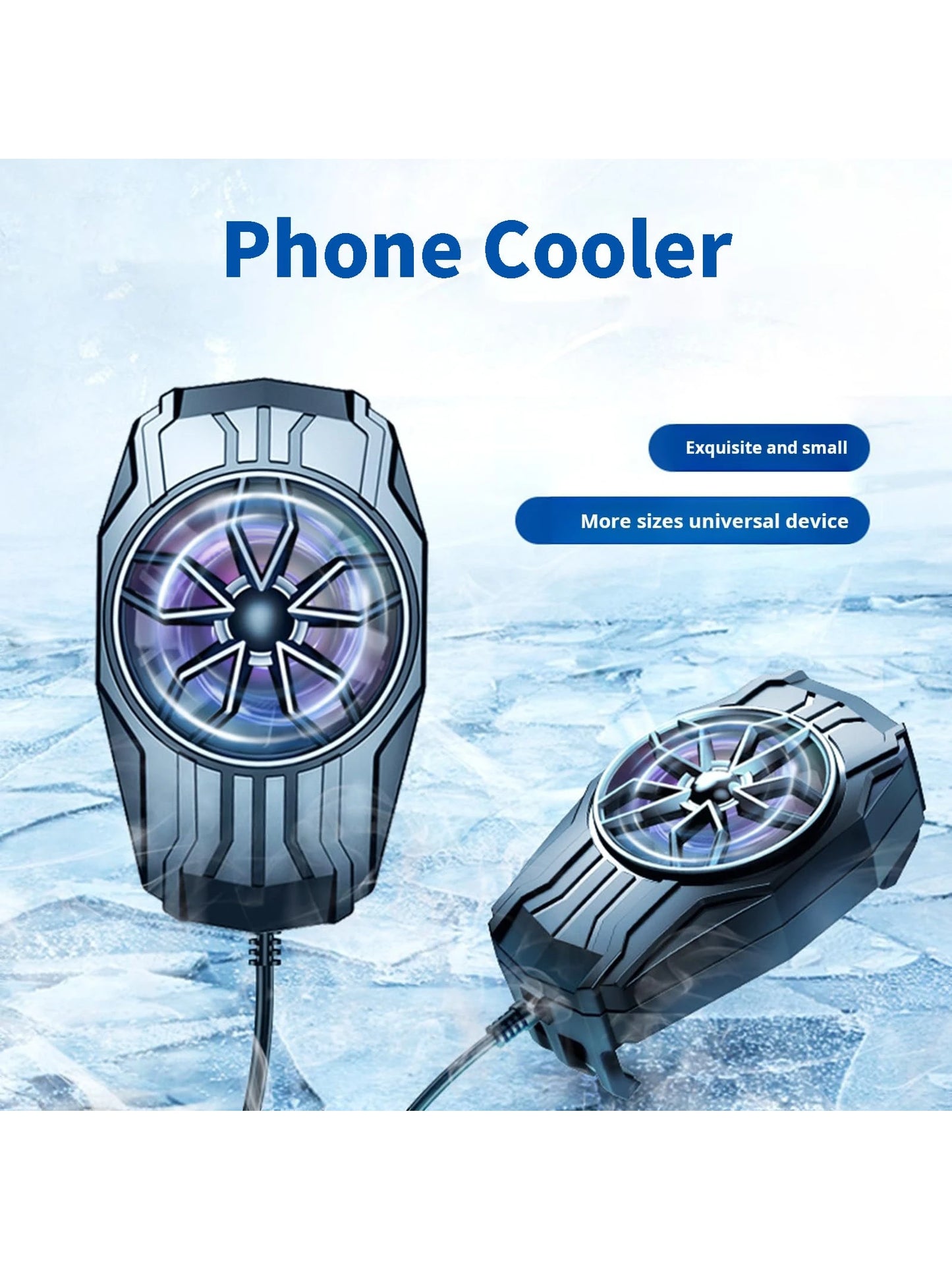 Phone Cooler, Suitable For Live Streaming, Outdoor Vlog, Mobile Gaming. Silent Gaming Esports Accessory, USB Power Supply