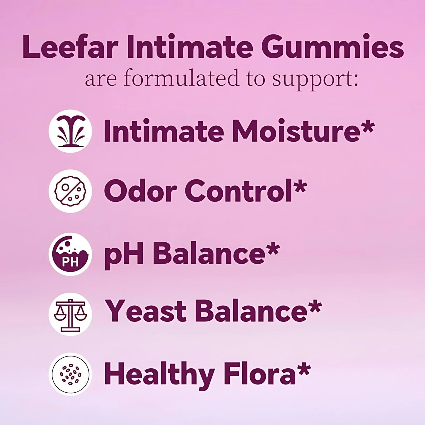 Physician's Choice LEEFAR Her Juicy Feminine Probiotics Gummies- 60 Count| Slippery Elm + Prebiotics & Lactobacillus For PH Balance & Dryness Relief| Hawaiian Pineapple Flavor| Supports Inti
