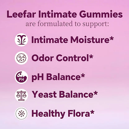 Physician's Choice LEEFAR Her Juicy Feminine Probiotics Gummies- 60 Count| Slippery Elm + Prebiotics & Lactobacillus For PH Balance & Dryness Relief| Hawaiian Pineapple Flavor| Supports Inti